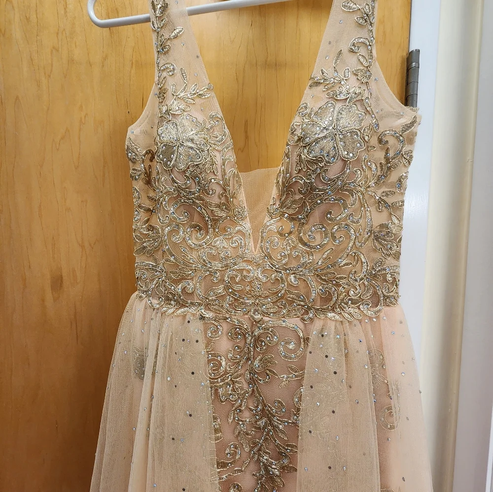 Melanie Lyne Embroidered Special Occasion Dress Size 6 - Picture 3 of 9